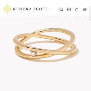 Kendra Scott 14kGold Crossover Ring with Diamond